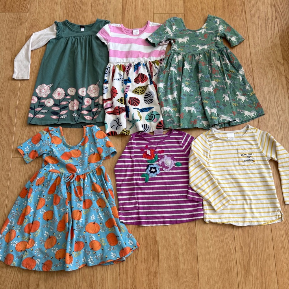 Hanna Andersson Tea 110/5 play dress shirts Bundle school clothes PLAY CONDITION